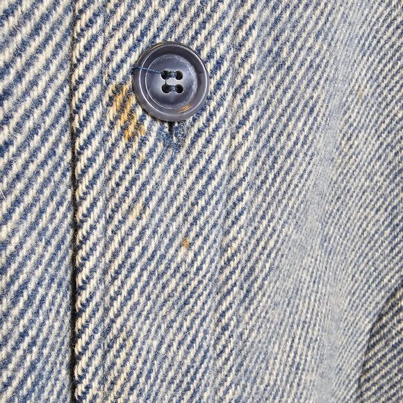 Vintage 90s Woolrich Shirt Jac Mens XXL 2XL Wool Jacket Gray Blue Chore USA Cape - Picture 10 of 15